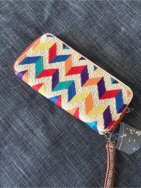 America & Beyond Chevron Sequined Long Wallet